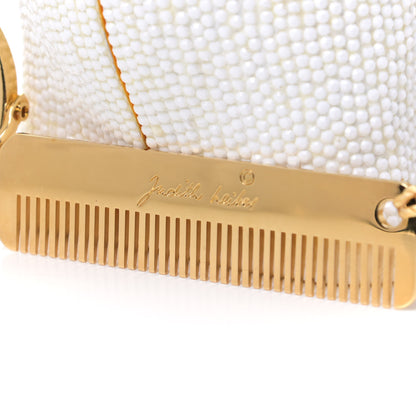 Judith Leiber Crystal Terrier Minaudiere Clutch White Gold 6 of 11
