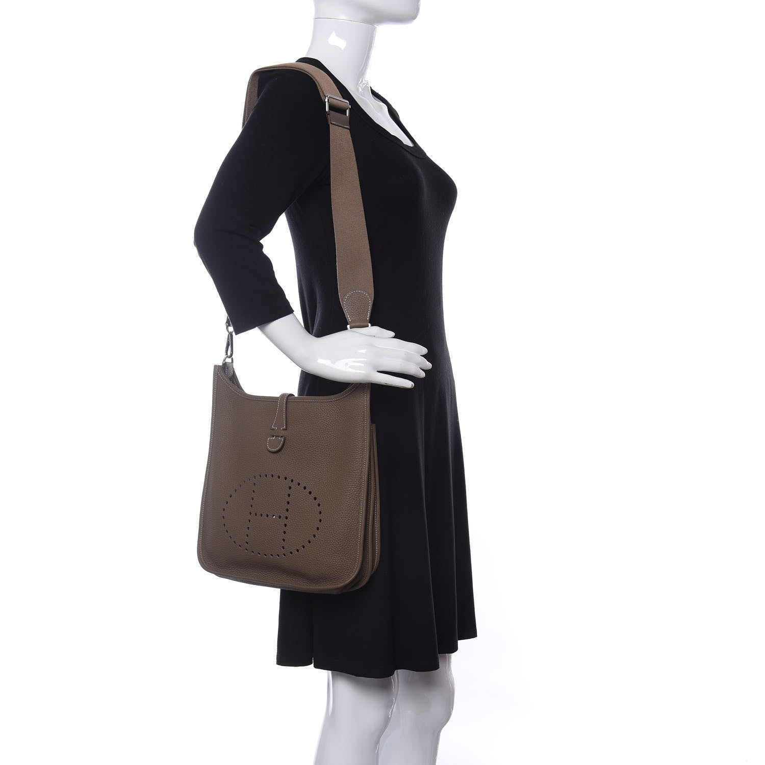 Hermes Taurillon Clemence Evelyne III PM Etoupe 2 of 12