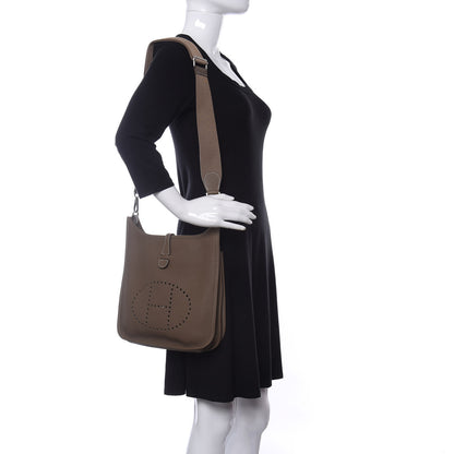 Hermes Taurillon Clemence Evelyne III PM Etoupe 2 of 12