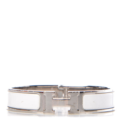 Hermes Enamel Narrow Clic Clac H Bracelet PM White 1 of 7