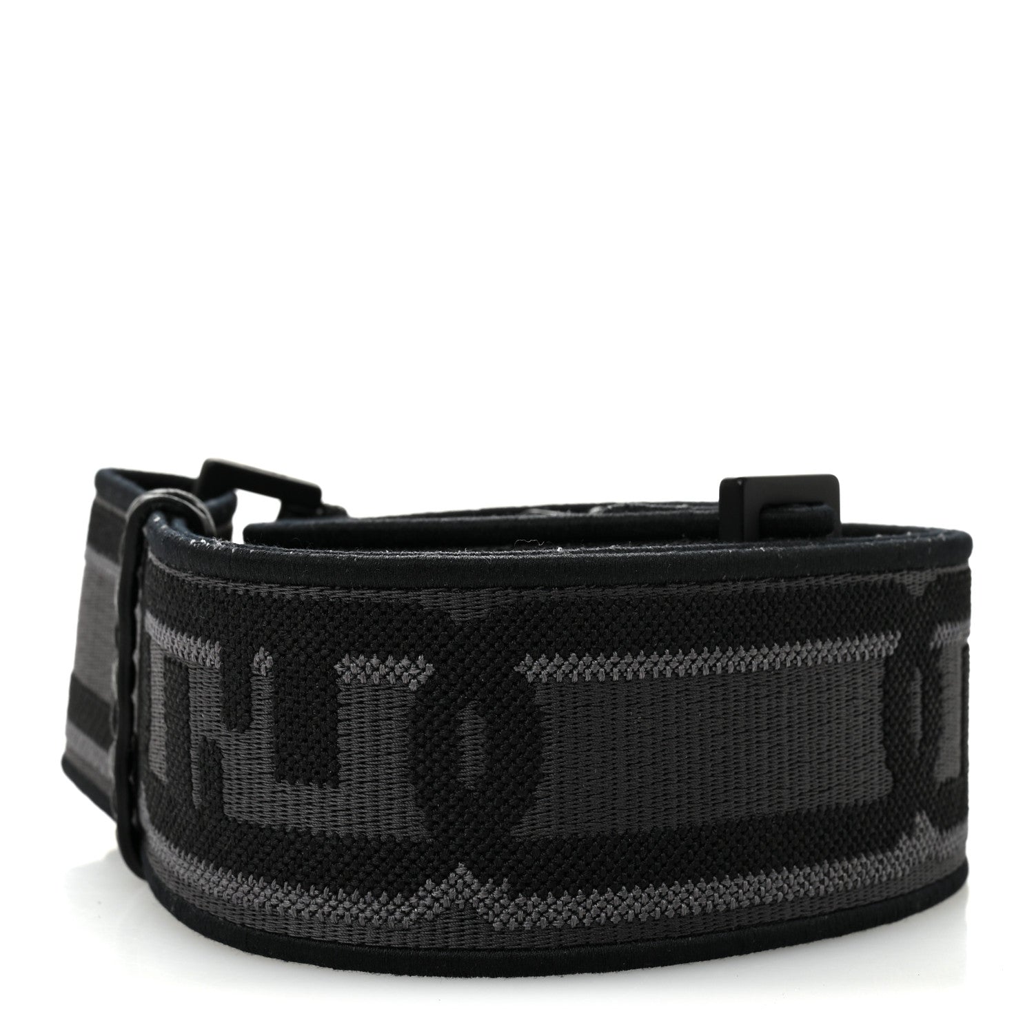 Fendi Jacquard Cuoio Romano Selleria O'Lock Strap You Black