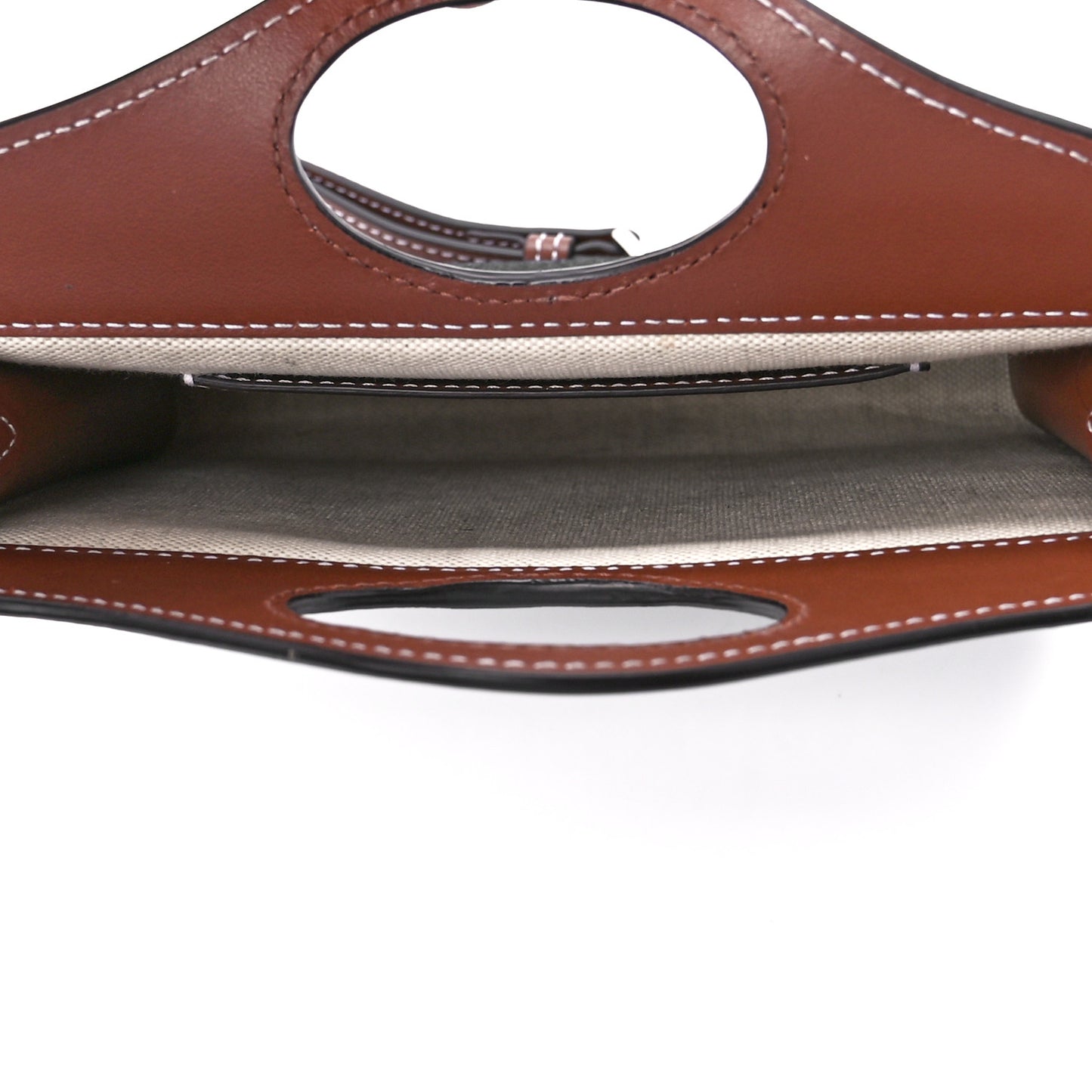 Smooth Calfskin Canvas Two Tone Micro Pocket Bag Navy Tan