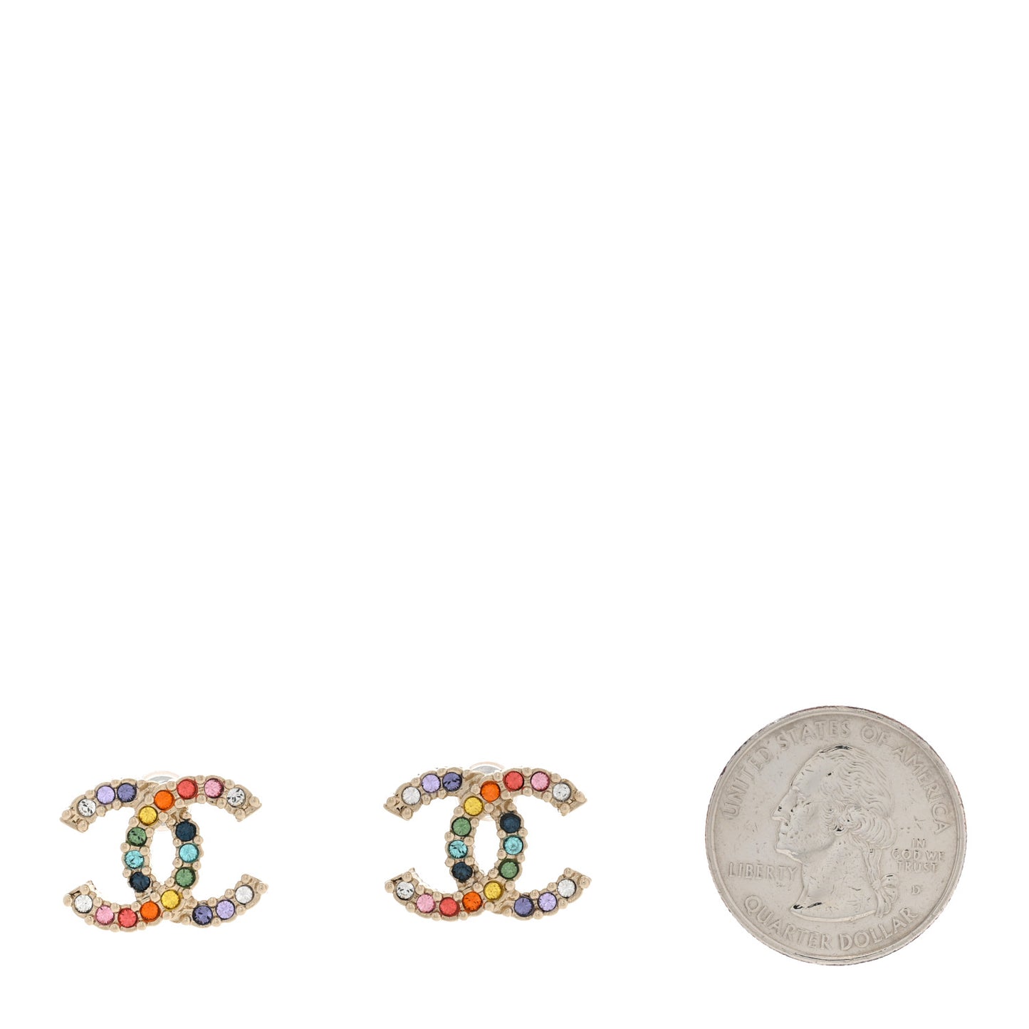 Crystal Over The Rainbow CC Earrings Gold Multicolor