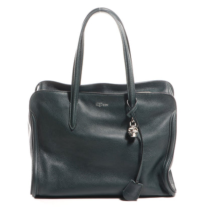 Alexander McQueen Pebbled Leather Skull Padlock Tote Tourmaline 1 of 6