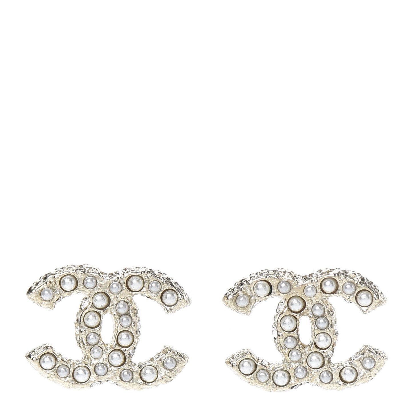 Pearl Crystal CC Earrings Light Gold