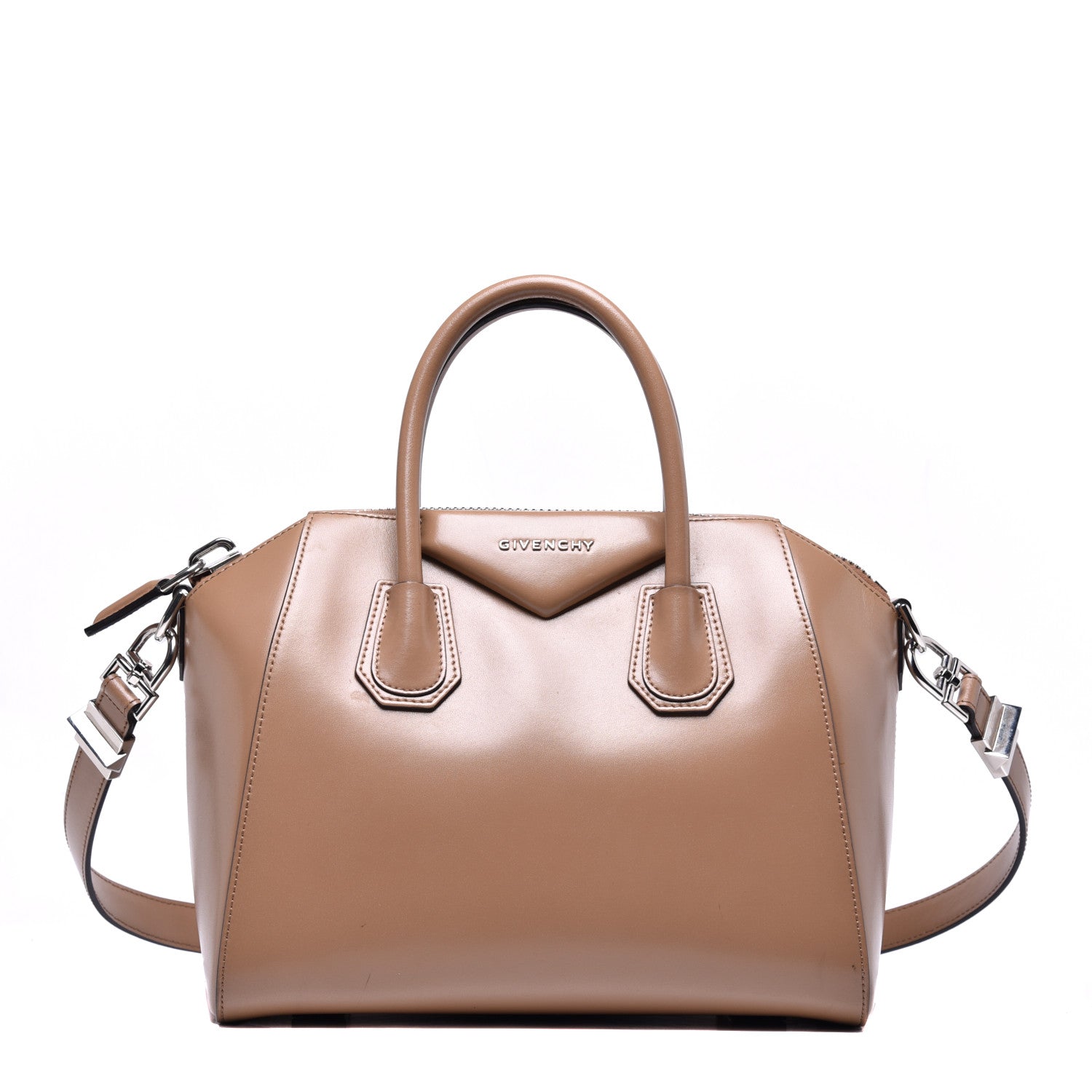 Givenchy Shiny Lord Calfskin Small Antigona Dark Beige 1 of 10