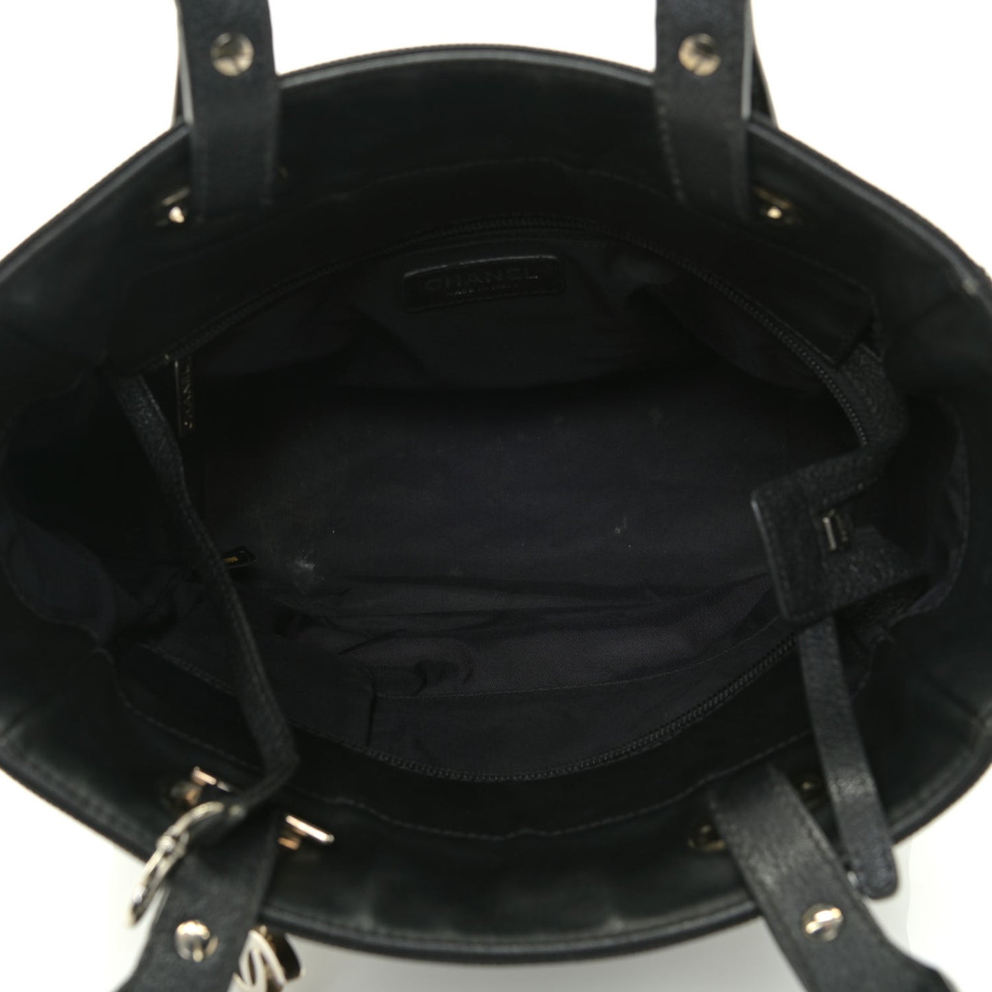 Coated Canvas Quilted Small Paris Biarritz Tote Black