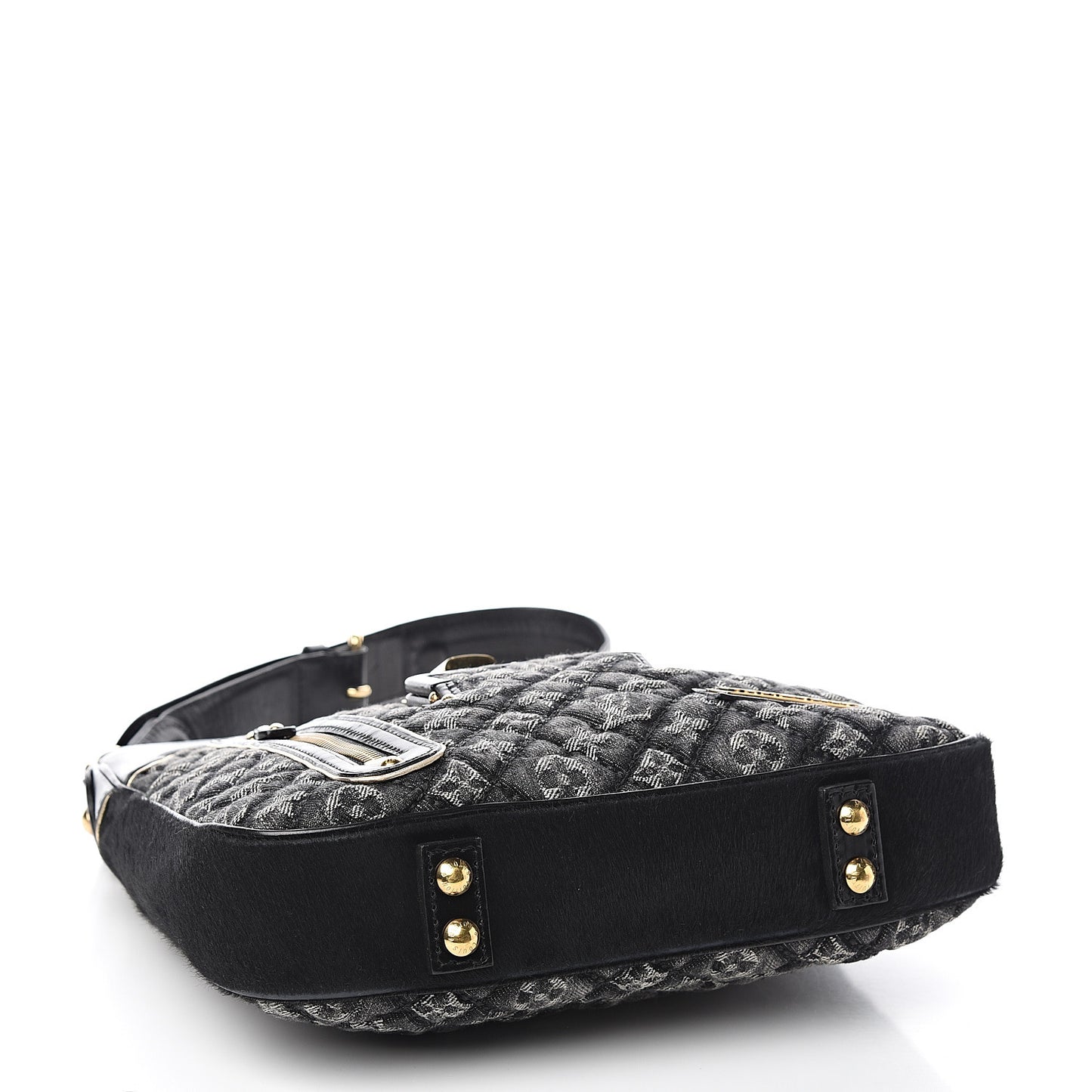 Denim Quilted Monogram Musette Black