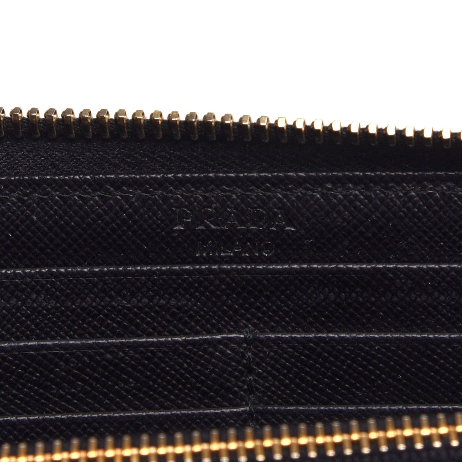Prada Saffiano Zip Around Wallet Black 9 of 10