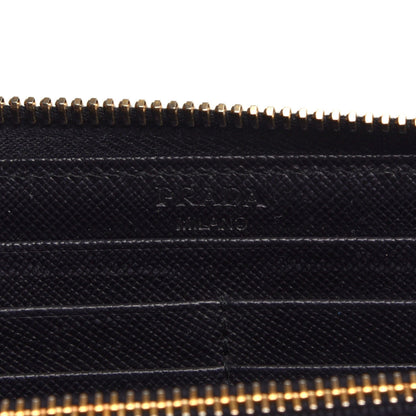 Prada Saffiano Zip Around Wallet Black 9 of 10
