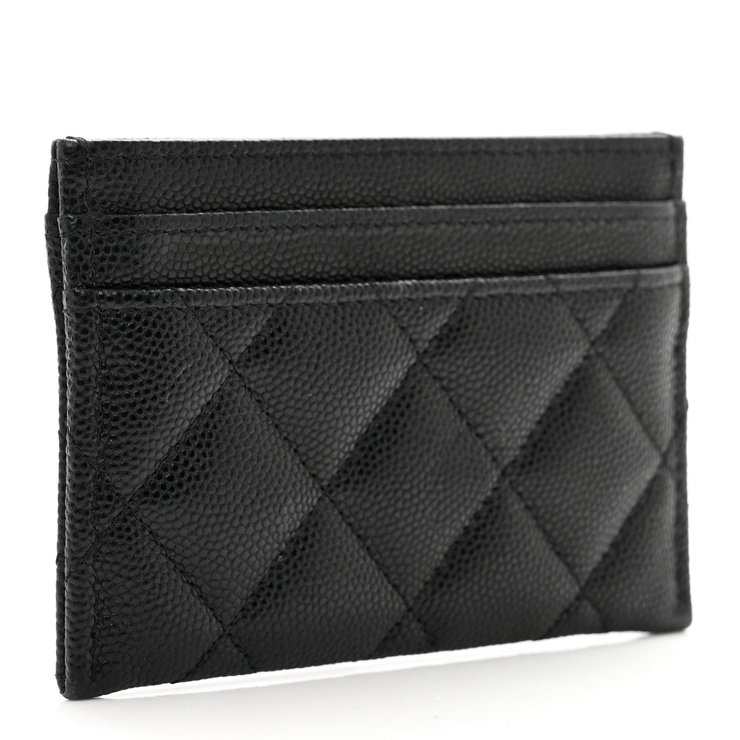 Chanel Caviar Quilted Crystal Enamel CC Card Holder Black 3 of 9
