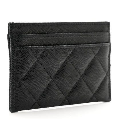 Chanel Caviar Quilted Crystal Enamel CC Card Holder Black 3 of 9
