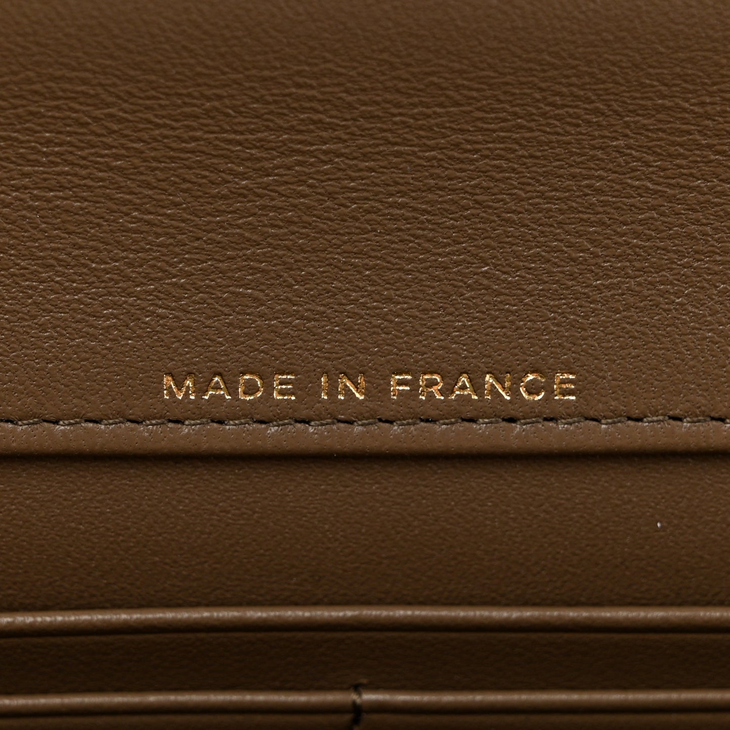 Calfskin Lizard Embossed Top Handle Long Clutch With Chain Dark Khaki