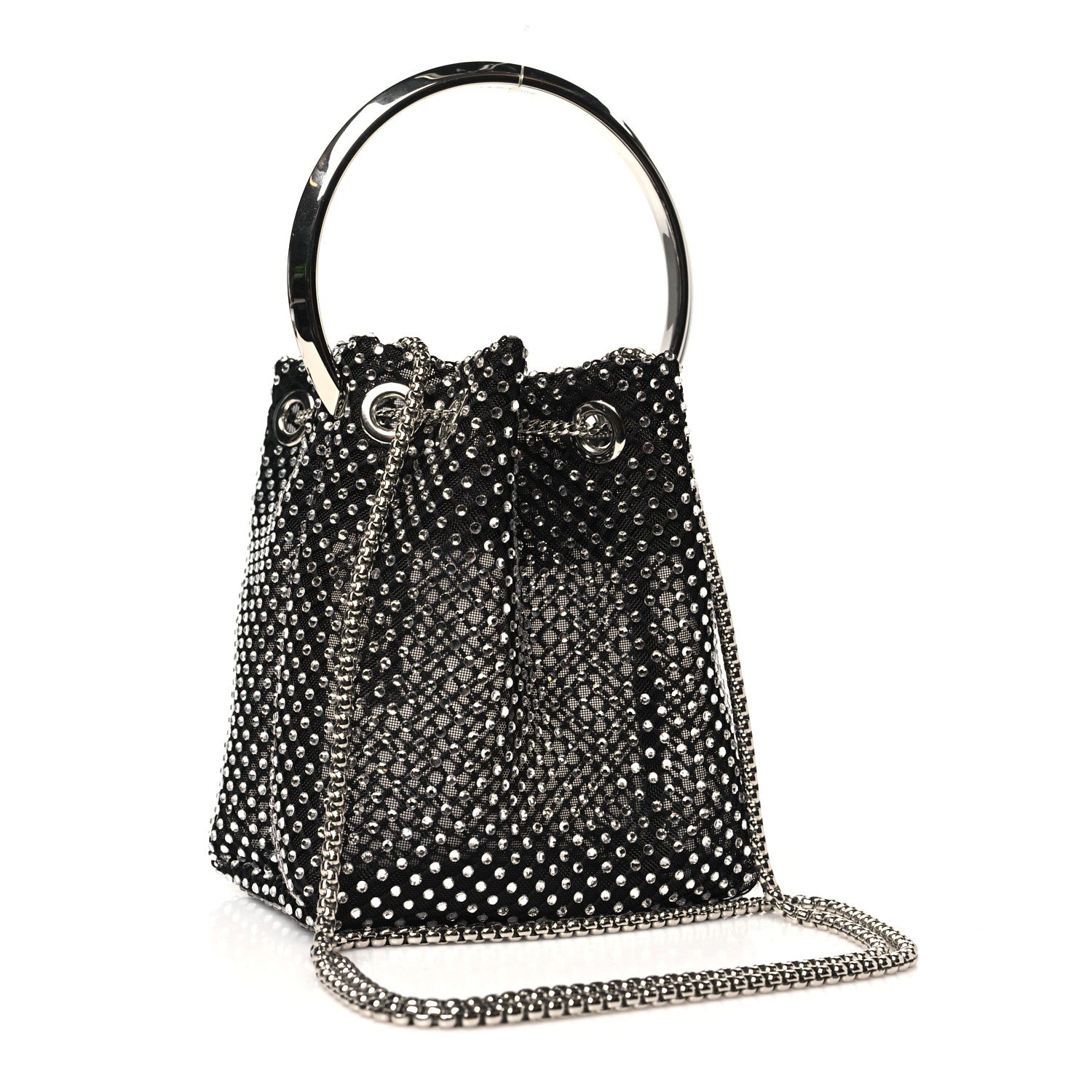 Jimmy Choo Mesh Crystal Bon Bon Bag Black 3 of 11