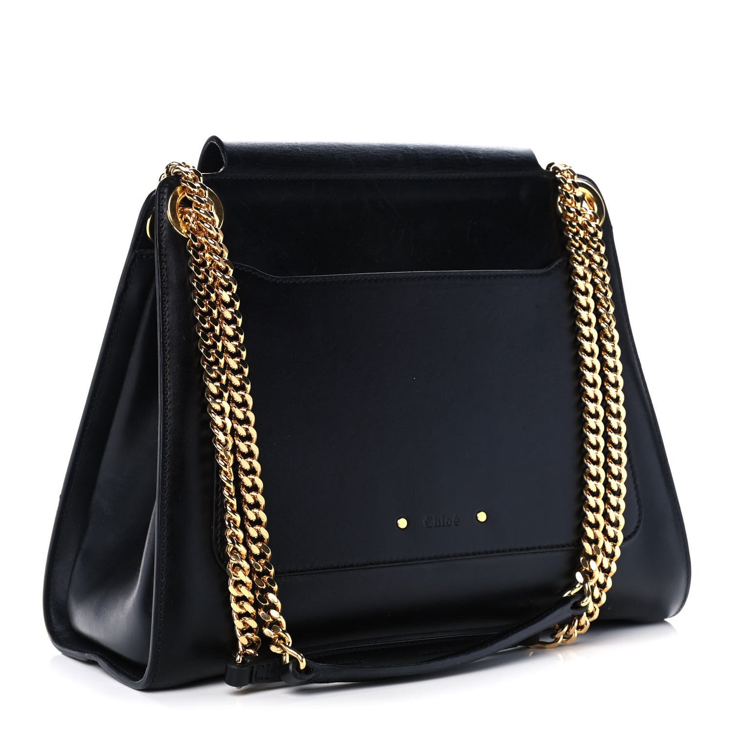 Shiny Calfskin Medium Annie Shoulder Bag Black