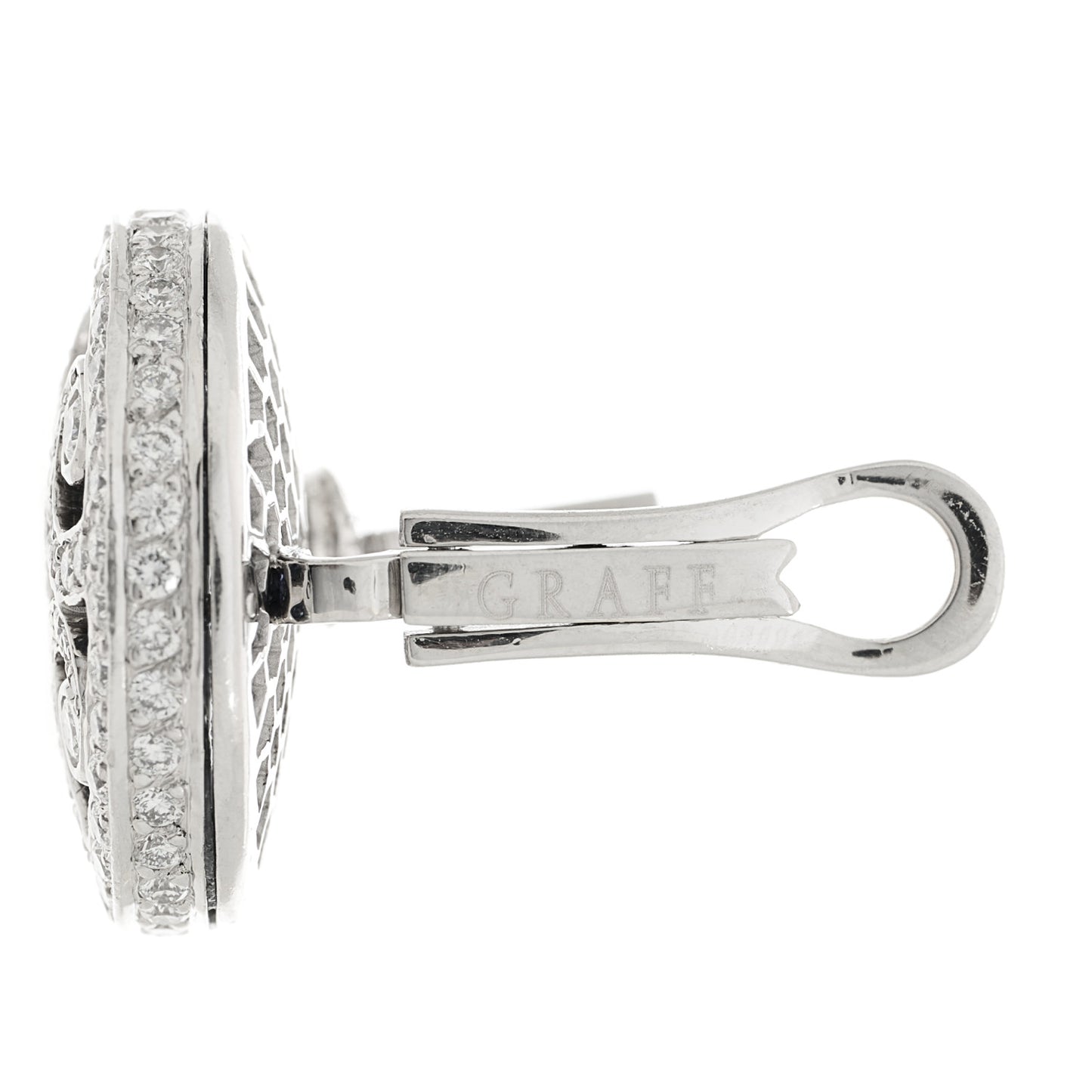 18K White Gold Diamond Sapphire Swirl Earrings