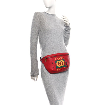 Gucci Grained Calfskin Logo Belt Bag Hibiscus Red 2 of 10