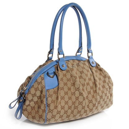 Gucci Monogram Medium Sukey Boston Blue 3 of 7