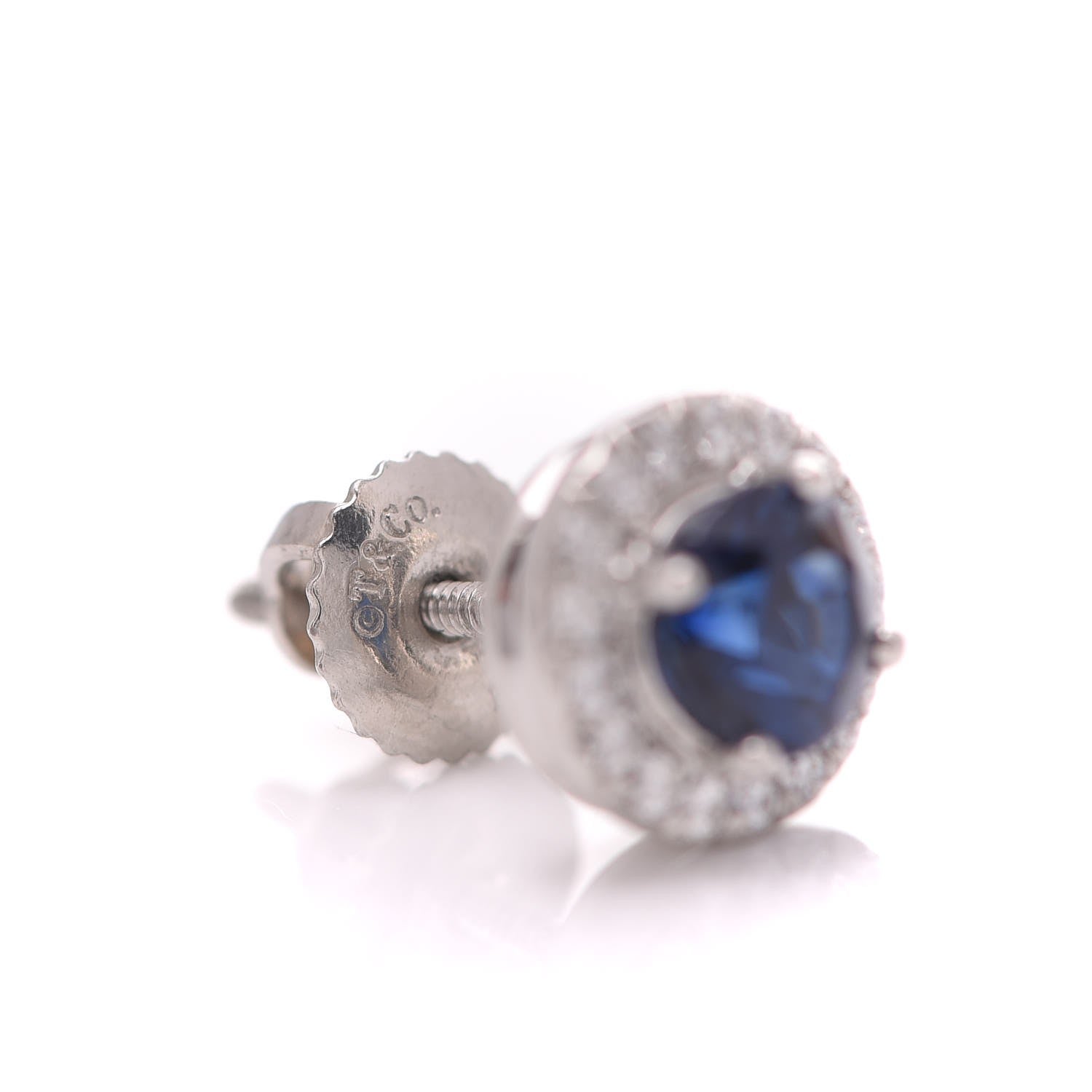 Tiffany Platinum Diamond Sapphire Soleste Earrings 7 of 13