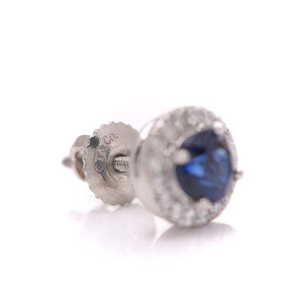 Tiffany Platinum Diamond Sapphire Soleste Earrings 7 of 13