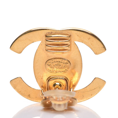 Chanel Crystal CC Turnlock Clip On Earrings Gold 4 of 4