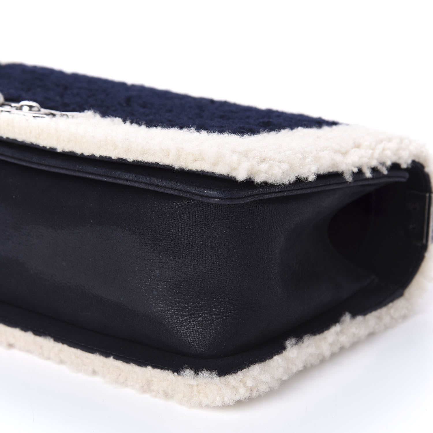 Chanel Shearling Iridescent Calfskin Medium Boy Flap Navy 8 of 10