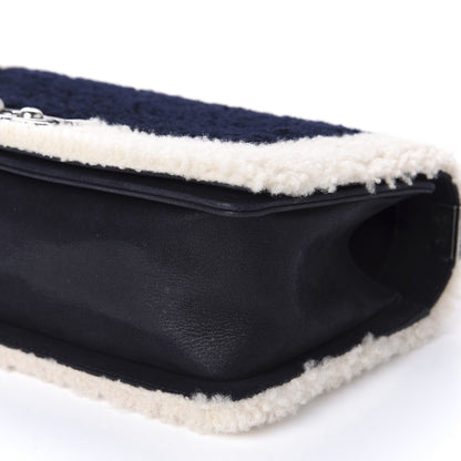 Chanel Shearling Iridescent Calfskin Medium Boy Flap Navy 8 of 10