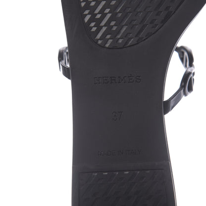 Hermes Rubber Chaine d'Ancre Rivage Sandals 37 Black 7 of 7