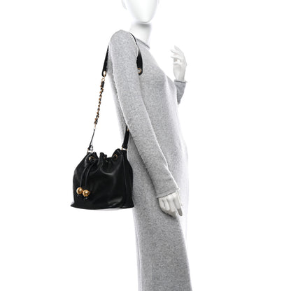 Chanel Lambskin CC Drawstring Bag Black 2 of 14