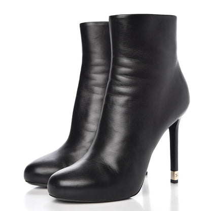 Chanel Lambskin CC Short Booties 41 Black 3 of 15