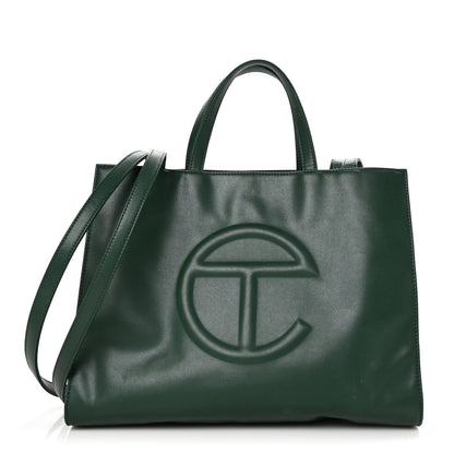 Telfar Vegan Leather Medium Shopping Bag Dark Olive 1 of 10