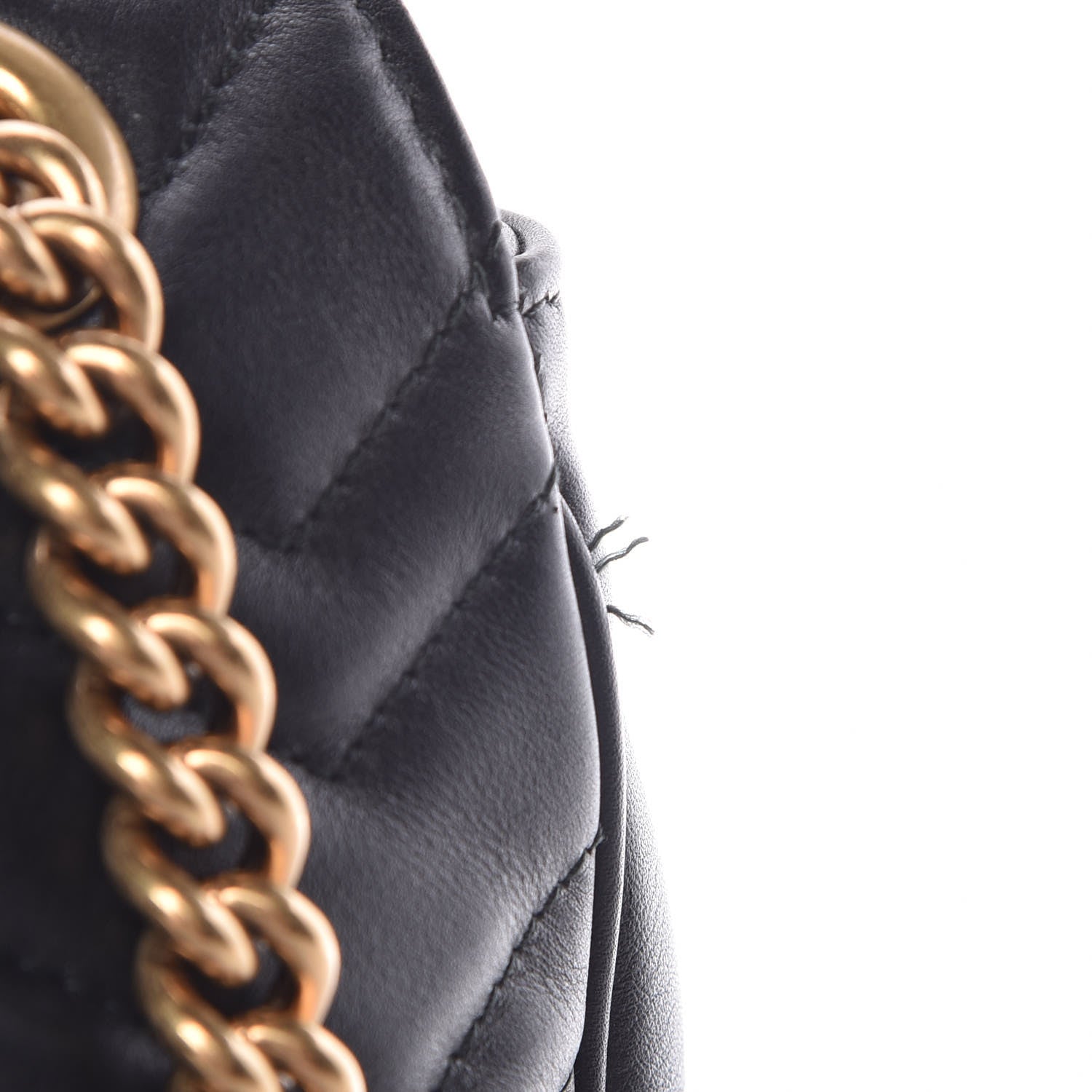 Gucci Calfskin Matelasse Medium GG Marmont Shoulder Bag Black 12 of 13