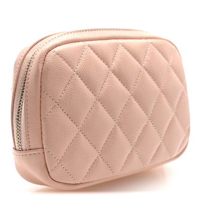 Chanel Caviar Quilted Small Curvy Pouch Cosmetic Case Light Pink 3 of 7