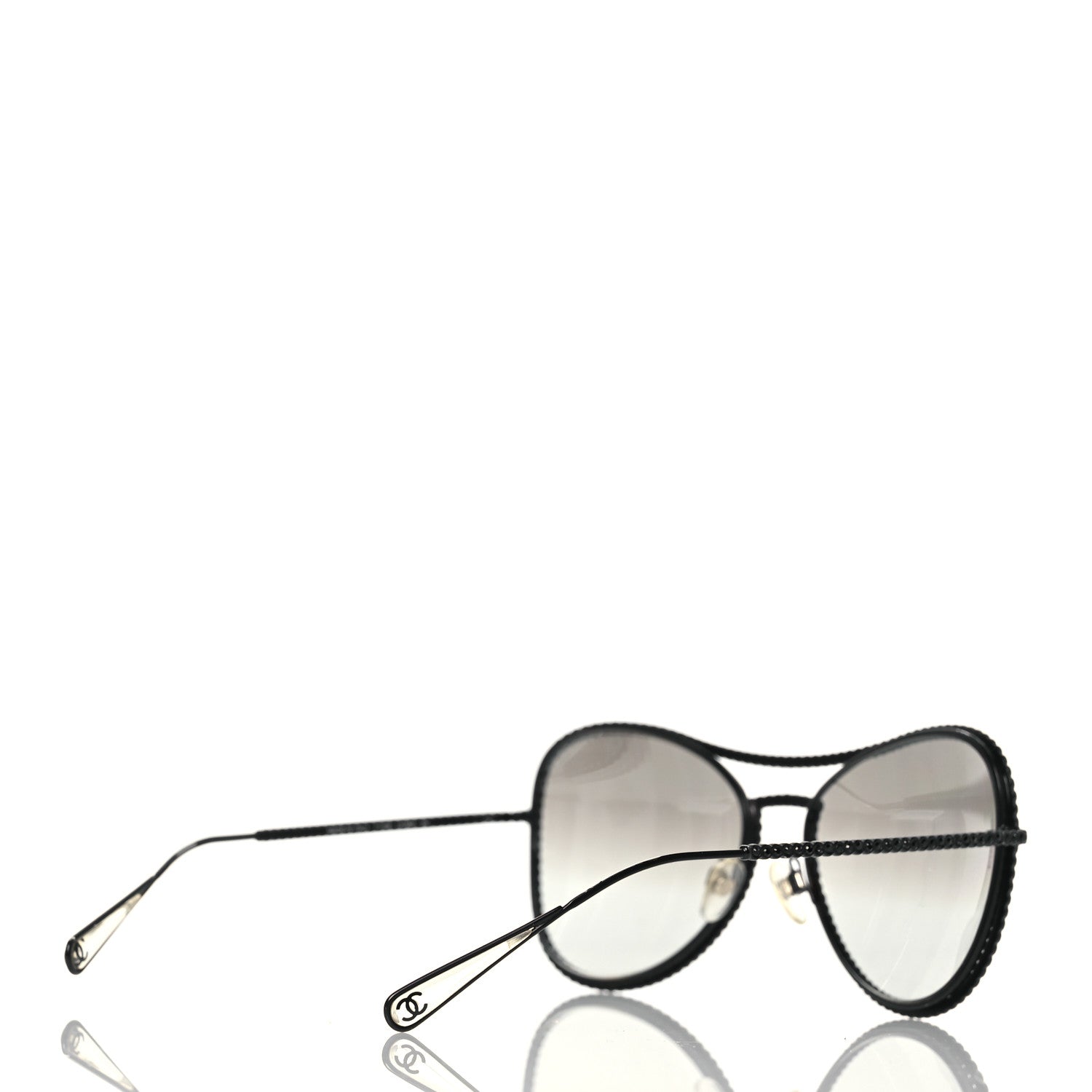 Chanel Crystal Aviator Sunglasses 71108 Black 4 of 10