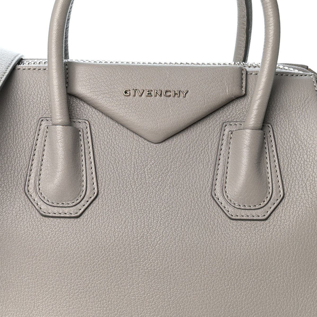 Sugar Goatskin Small Antigona Pearl Grey