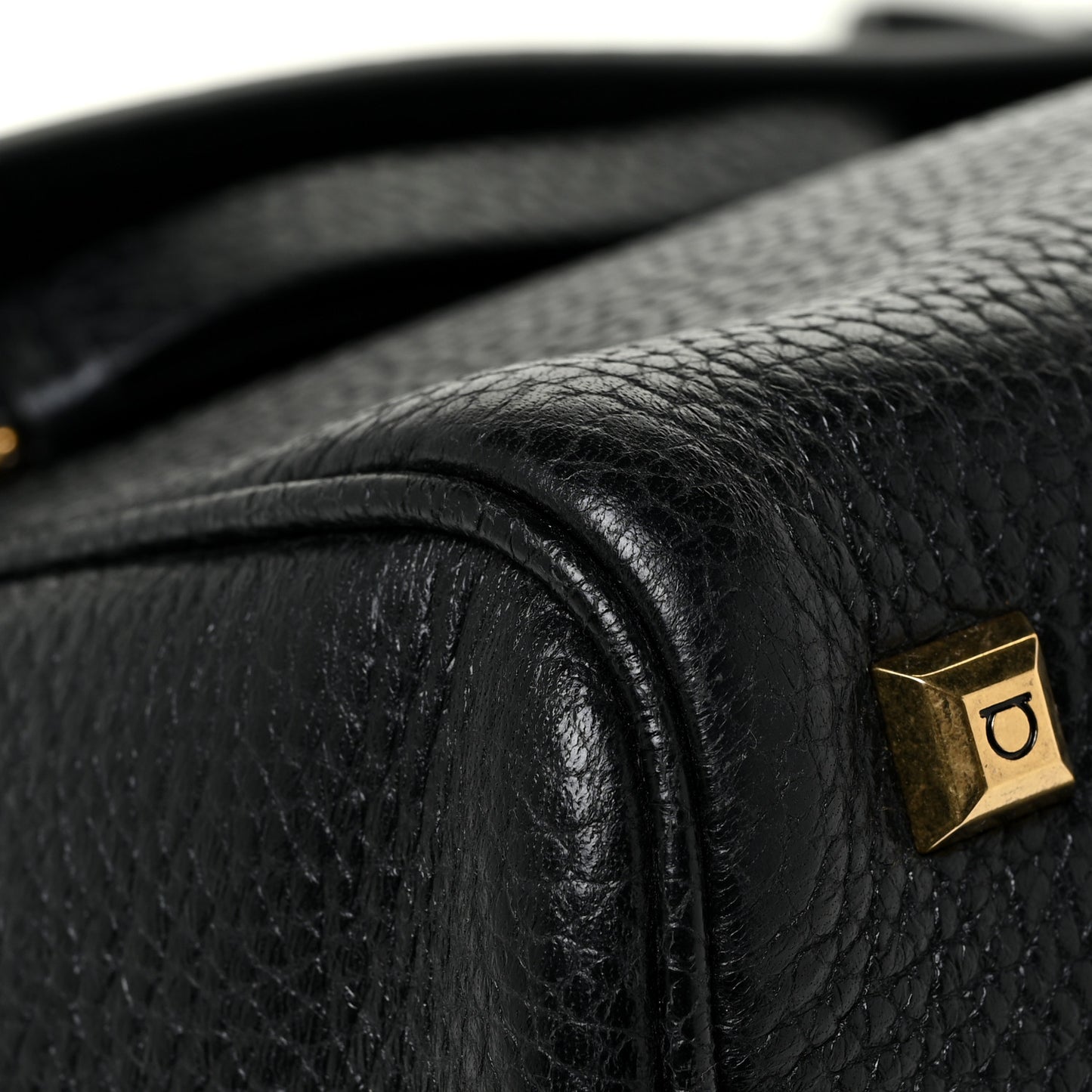Hammered Calfskin Small Studio Rock Bag Black