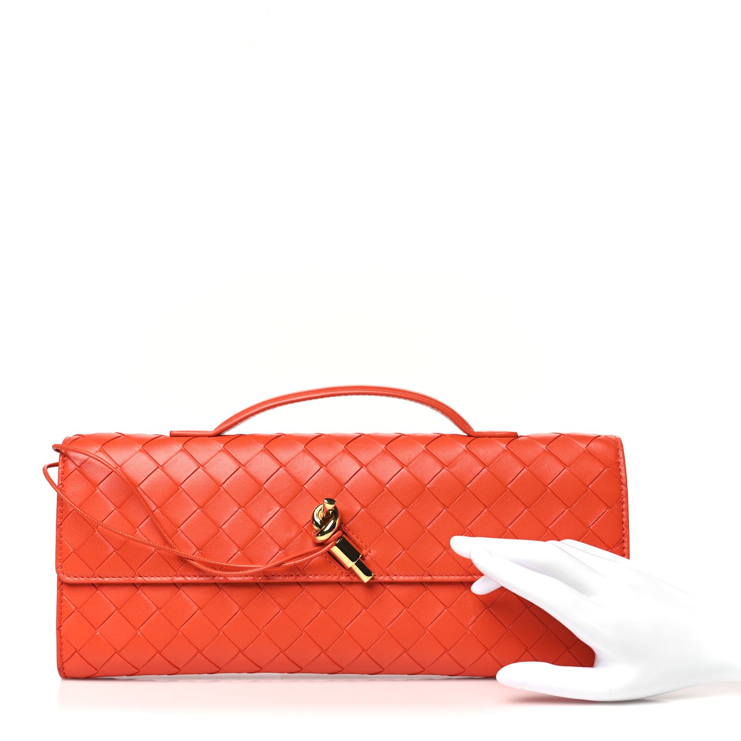 Bottega Veneta Nappa Intrecciato Long Andiamo Top Handle Clutch