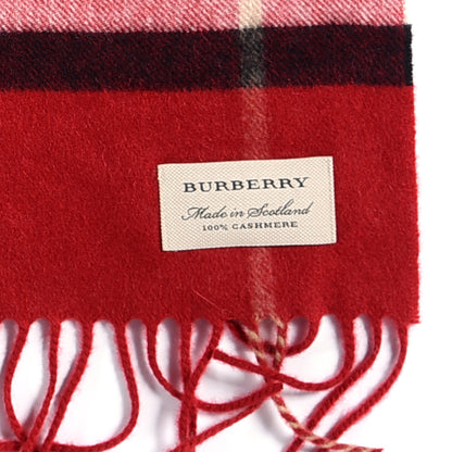 Burberry Cashmere Giant Check Fringe Scarf Parade Red 5 of 7