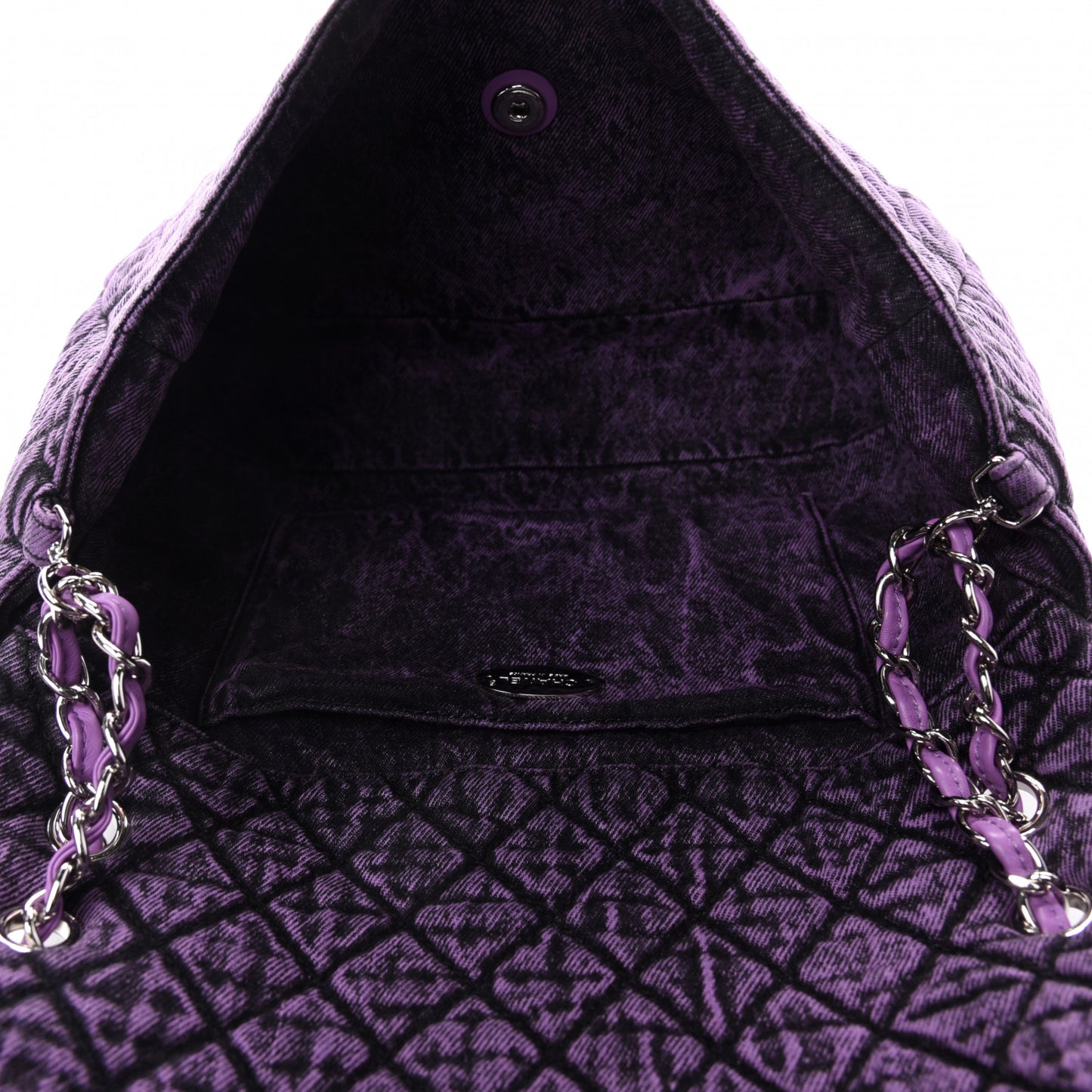 Denim Quilted Denimpression Flap Purple Black