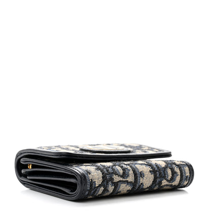 Christian Dior Oblique 30 Montaigne Lotus Wallet Blue 4 of 6