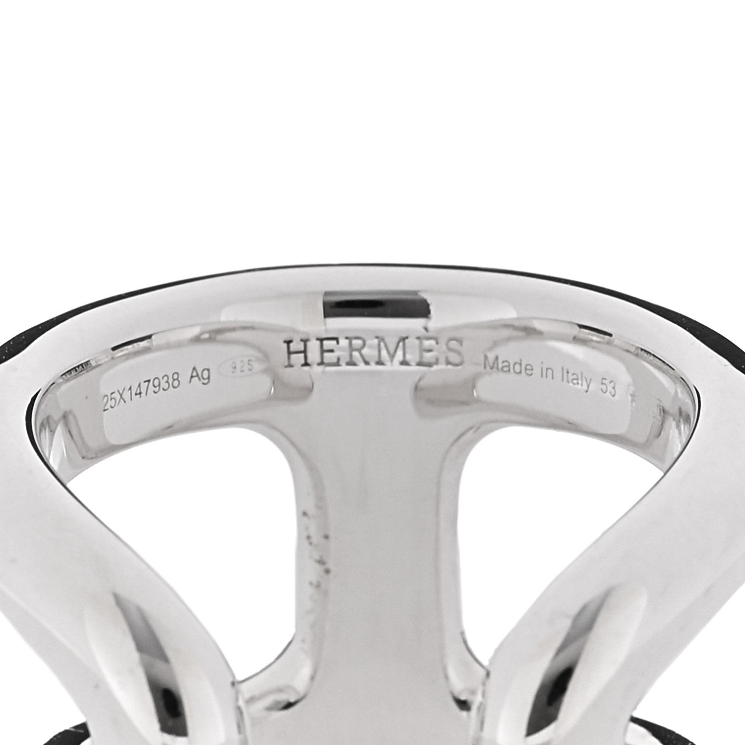 Hermes Sterling Silver PM Osmose Ring 53 6.5 4 of 6