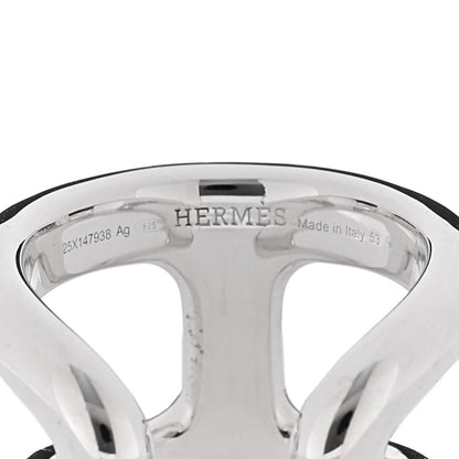 Hermes Sterling Silver PM Osmose Ring 53 6.5 4 of 6