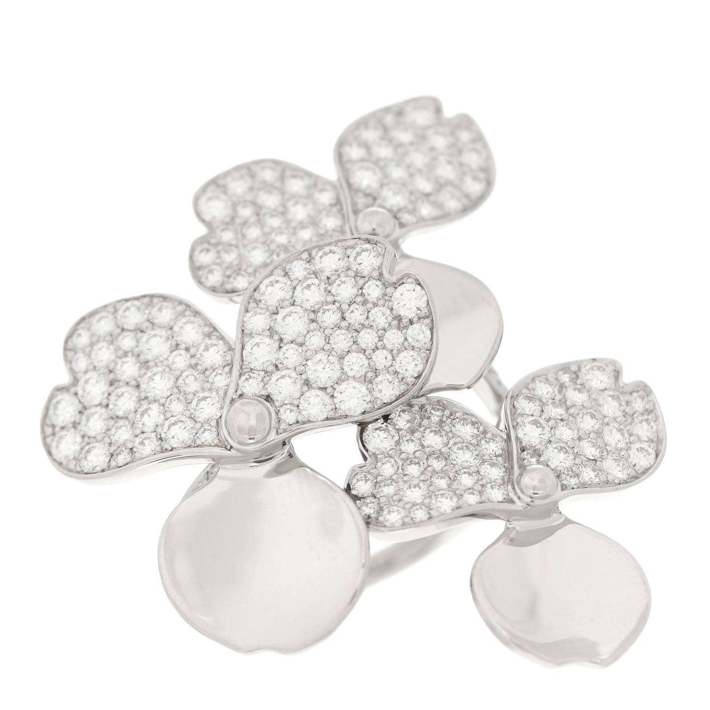 Platinum Diamond Paper Flowers Cluster Ring 52 6