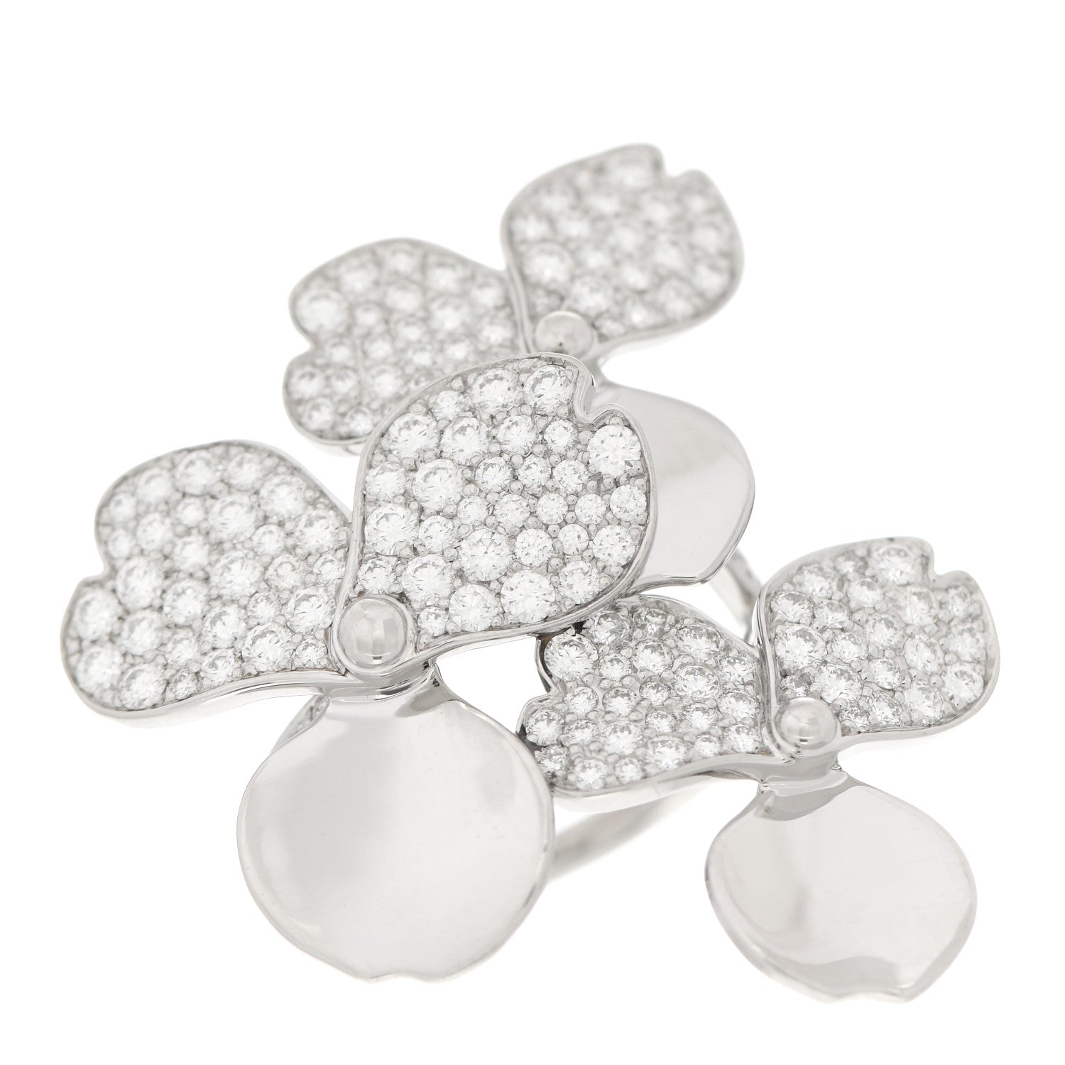 Tiffany Platinum Diamond Paper Flowers Cluster Ring 52 6 1 of 6