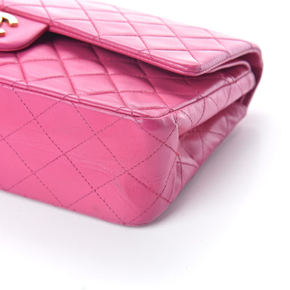 Chanel Lambskin Quilted Medium Double Flap Dark Pink 10 of 10