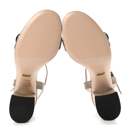 Gucci Lifford Calfskin GG Marmont Ankle Wrap 75mm Sandals 40 Mud 5 of 7