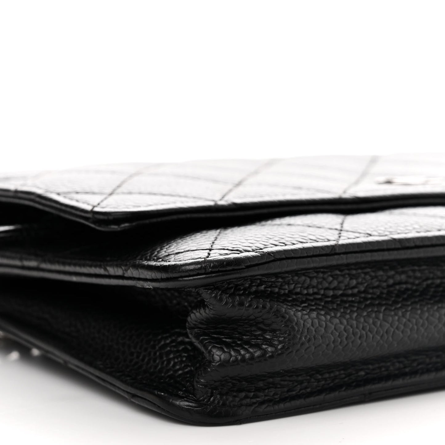 Caviar Quilted Wallet on Chain WOC Black