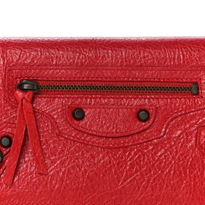 Balenciaga Agneau Classic Hardware Continental Zip Around Wallet Rouge Tango 7 of 10