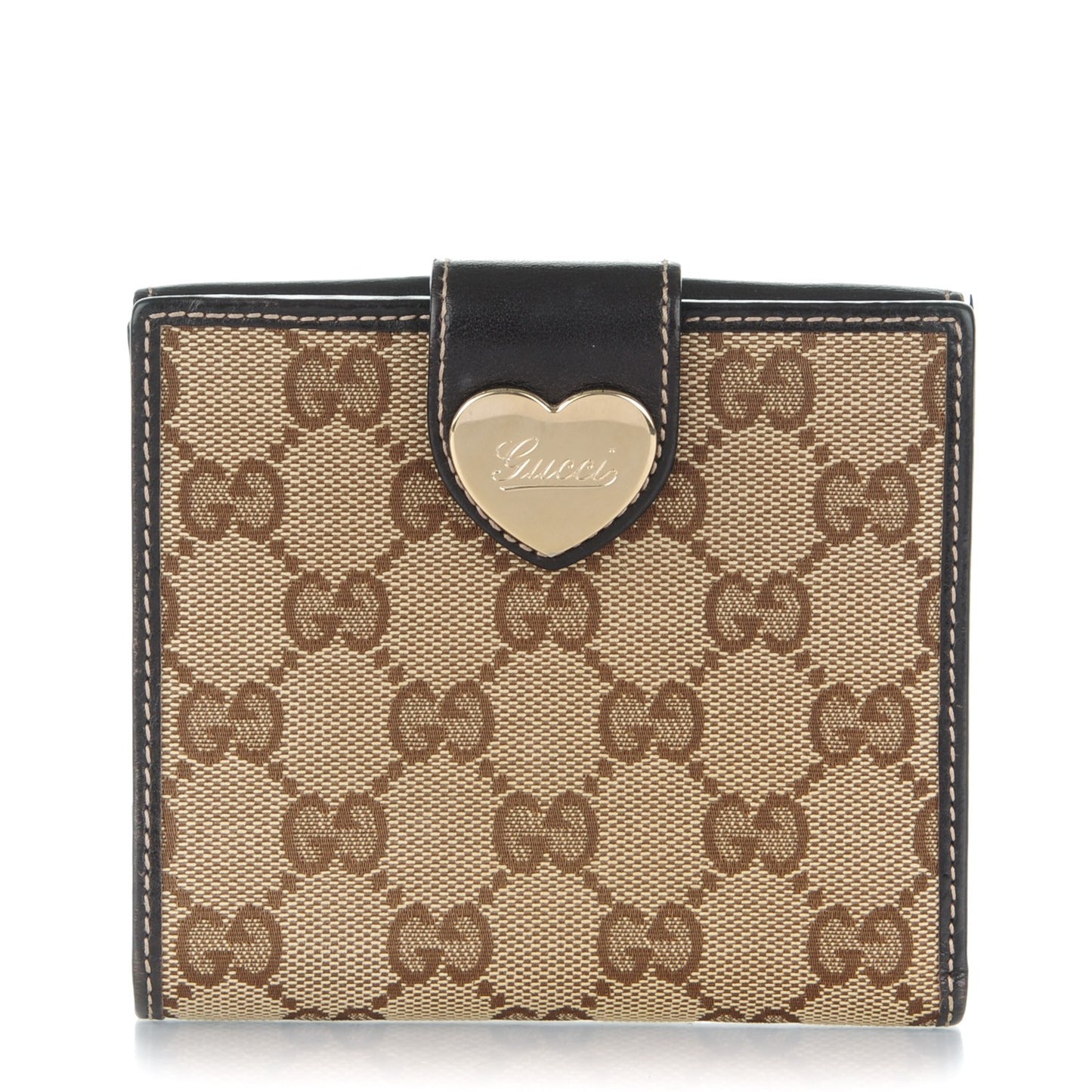 Monogram Heart French Wallet Dark Brown