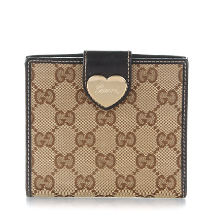 Gucci Monogram Heart French Wallet Dark Brown 1 of 8
